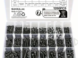 1260pcs Metric Bolt Assortment - M2 M3 M4, 21 Sizes 4MM To 30MM 12.9 Alloy Steel Bolts And Nuts Kit