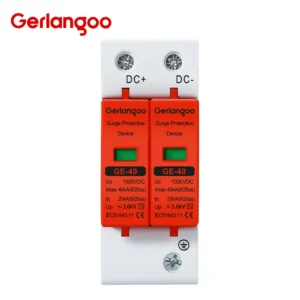 2P DC SPD 20KA 40KA Surge Protective Device 500V 600V 800V 1000V Voltage Protector Solar PV Photovoltaic Lightning Arrester