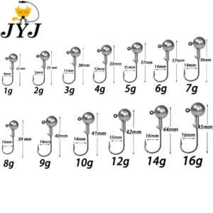 WODJYJ 1g 2g 3g 4g 5g 7g 8g 10g 14g 20g 28g jig head hook for fishing tackle ,rig soft worm hook crank lure bait hook