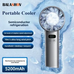 Ice compress high-speed cooling fan handheld fans USB Rechargeable portable mini fan Folding style for Travel,Camping,Outdoor