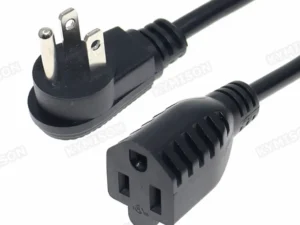 USA 3Pin Male to Female AC Household Cable 0.3m, NEMA 5-15P to 5-15R Adapter Power Extension Cord 18AWG