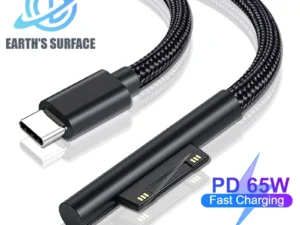 PD 65W Fast Charging USB Type C Power Supply Cable for Microsoft Surface Pro 7 3 4 5 6 15V 3A Tablet Charger USB C Adapter Cable