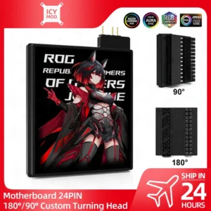 Motherboard 24PIN Custom Image Converter Lighting Power Supply 24P To 90/180 Degree MOBO Adapter Connector Steering Head MOD