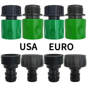 Quick Connector Nipple EURO USA 3/4 Inch Male Threaded Hose Pipe Adapter for Garden Tubing Drip Irrigation Watering System