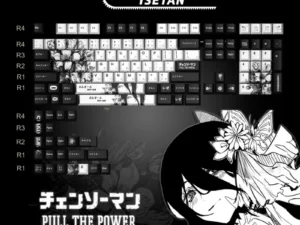 Reze Keycaps Chainsaw Man Theme Anime PBT Dye-sub 123 Keys Keyboard Keycaps Cherry Profile Key Caps for Mechanical Keyboard