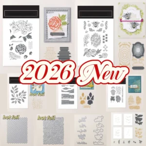 2026 New Butterfly Garden Flower Metal Cutting Dies Clear Stamps Stencil Hot Foil for DIY Scrapbook Card Decoration Template