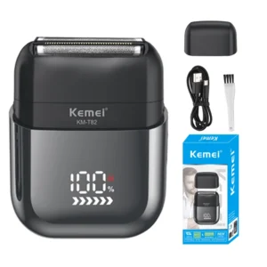 Kemei T82 Professional Waterproof Electric Shaver Rechargeable Shaving Machine for Men Digital Display Beard Trimmer Mini Razor