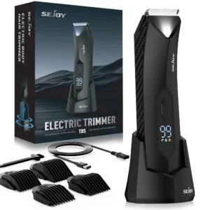 Sejoy Shaver for Men Ball Trimmer for Groin Pubic Grooming Body Hair Trimmer Replaceable Ceramic Blade Heads Electric Razor
