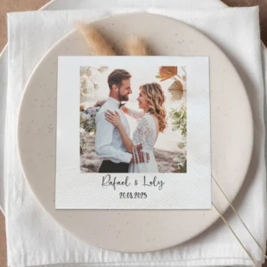Personalized Photo Napkins Custom Wedding Paper Napkins with Photo of Pet or Person for Cocktail Napkin Anniversary Party Drec