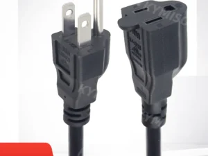 USA 3 Prong Male Plug to Female Socket Extension Cable American NEMA 5-15P To 5-15R Power Cord  0.3m/0.5m/1m/2m