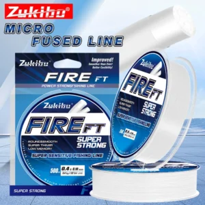 ZUKIBO FIRE FT Micro Fused Braid Line Single Strand 100M/200M/300M/500M Smooth,Thin,High Strength,Abrasion Resistant Line Ice