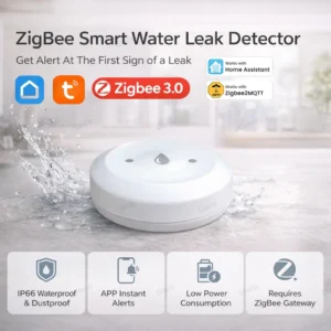 Zigbee Water Leak Sensor Flood Leakage Detector Linkage Alarm Sensor for Kitchen/Bathroom Support Tuya Smart Life Zigbee2mqtt