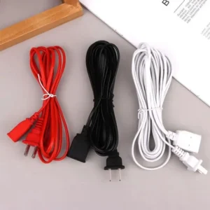 2/3/5m PVC AC Power Cord White Black Line On/Off Switch Button Cables Wire Two-pin US Plug Cable Extension Cords EU Type Adapter