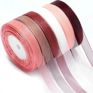 10 Yards/lot Sheer Chiffon Ribbon Organza Satin Ribbons for Gift Wrapping Decoration Wedding Bouquets Party Wreath Lace Fabric