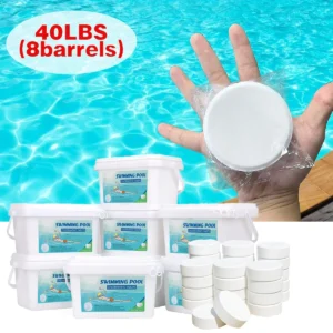 3 Inch 40Lbs Pool Chlorine Tablets - Stabilized Chlorine Tablets for Hot Tubs,Swimming Pools and Spas - Slow Dissolving - Indivi