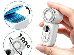 Portable Mini Fan Handheld Cooling Turbo Small Fan 5 Speed 3000mAh LED Display 180° Adjustable Clip USB Rechargeable Fans New