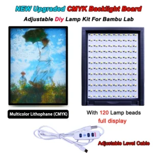 For Bambu Lab Lithophane Led Panel CMYK LED Backlight Board PLA Basic CMYK Lithophane Bundle 3DPrint Lithophane Photo LED Kit001
