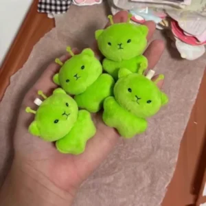 【Peace】Alien Cat Plush Toy Cartoon Stuffed Animal Keychain Accessories Creative Ugly Cute Backpacks Pendant Party Gift