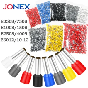 1000PCS Tubular Crimp Terminals Electrical Wire Cable Connectors E0508 E7508 E1008 E1508 E2508 E4009 E6012 Insulated Ferrules