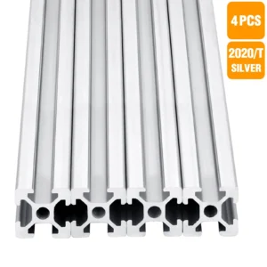 4Pcs Silvery 2020 T-slot Aluminum Extrusion European Standard Anodized Extruded Aluminum Profiles 3D Printer Accessories DIY