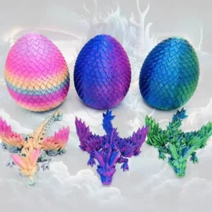 3D Printed Dragon Colorful Gem Dragon Figurines Movable Joint Rotatable Articulated Dragon Crafts Desktop Western Action Figure