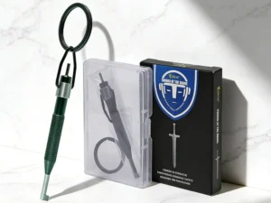 AK-01B Rotating Handcuff Key: Stainless Steel + Aluminum Alloy, with Key Ring, Fits All Standard Series Police Handcuffs