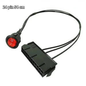 54cm Cable Copper Tin Wire 24-Pin Female ATX PSU PC Power Supply Starter Tester Start Up Jumper with ON/OFF Switch