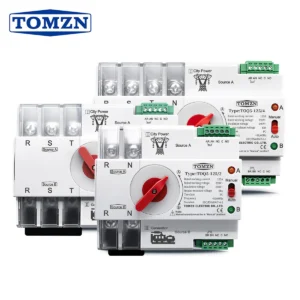 TOMZN Din Rail 2P 3P 4P ATS Dual Power Automatic Transfer Switch Electrical Selector Switches Uninterrupted Power 63A 100A 125A