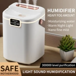 TINSOL 2L Large-Capacity Humidifier with Triple Nozzles and Night Light, Type-C Port, Air Purifier for Bedrooms and Living Rooms