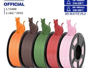 JAYO High Speed PLA Matte 3D Printer Filament 1.75mm PLA Classic Filament 5Rolls/set High Toughness Matte 3D Filament 1.1KG/Roll