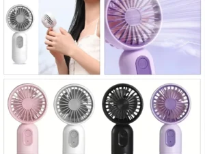Mini Handheld Fan 3-Speed Strong Wind USB Rechargeable Long Lasting Portable Desk Fan For Students Office Outdoor Travel Camping