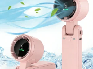 Portable Turbine Handheld Fan - 180° Foldable - Three-in-One Design - Brushless Motor - 9 Meters/Second Wind Speed - Battery - 5 Speed Settings - LED Display - Type-C Fast Charging - Suitable for Daily Use
