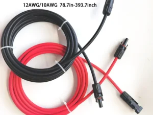 1 Pair Red and Black Double Ends Solar Extension Cable with Connector 2-10 Meters 4mm2/6mm2 Solar Panel Cable Photovoltaic Wire