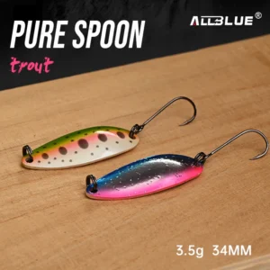 ALLBLUE Pure Spoon 3.5g Metal Bait Fishing Lure for Stream Area Trout Material Spinner Freshwater Fishing Tackle Gear