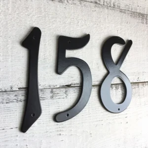 1pc Black 101mm Exterior House Number Outdoor 4 inch Aluminum Alloy Apartment Door Numbers Mailbox Address Sign #0-9 With Screws