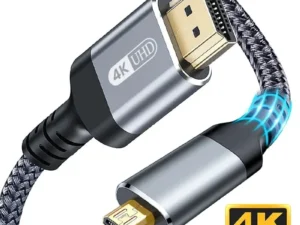 NIERBO Micro HDMI to HDMI Cable Male to Male Braided Cord Adapter 2.0 4K@60HZ 2K@165HZ 18Gbps Compatible with Camera Monitor