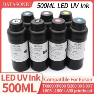 DAT 500ML UV Ink LED Ink Compatible For Epson i3200 i1600 XP600 L800 L805 L1800 TX800 1390 DX5 DX7 printhead UV Flatbed UV Ink
