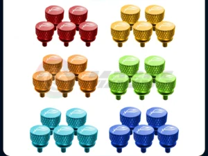 Desktop M3.5 Screw Colorful Hand-tighten Aluminum Alloy Knurled Thumb Screws ROG Logo 11 Colors,5Pcs