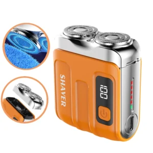 R-18 Mini Electric Smart Household Shaver Digital Display Dual Blade Rechargeable Shaver Powerful Beard Trimmer Tool