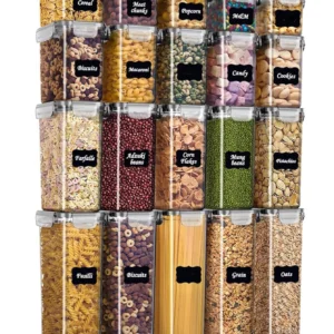 48pcs,kitchen gadgets, sealed pasta boxes with LIDS, labels and markings - versatile containers for pasta, dry food