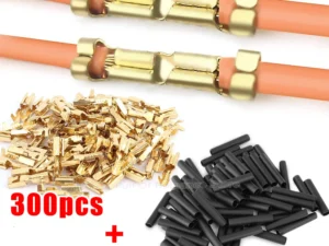 U-Shaped Electrical Wire Connectors Set Crimp Terminals Block for Fast Wiring Cable Lock 0.5-1.5mm² with Heat Shrink Tube Kits