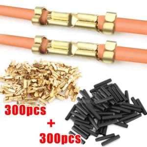 U-Shaped Electrical Wire Connectors Set Crimp Terminals Block for Fast Wiring Cable Lock 0.5-1.5mm² with Heat Shrink Tube Kits