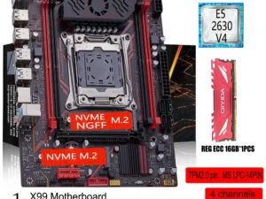 QIYIDA X99 H9S Motherboard Set Kit With LGA2011-3 Xeon E5 2630 V4 CPU DDR4 16GB memory NVME M.2 TPM 2.0 Interface SATA3