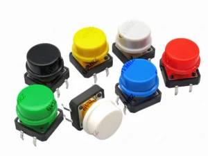 24PCS Tactile Push Button Switch Momentary 12*12*7.3MM Micro switch button + 12PCS Tact Cap(6 colors) for Arduino Switch