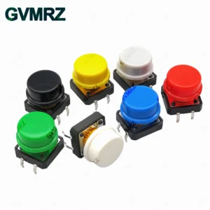24PCS Tactile Push Button Switch Momentary 12*12*7.3MM Micro switch button + 12PCS Tact Cap(6 colors) for Arduino Switch