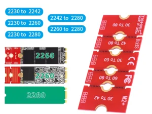 TISHRIC M.2 SSD Extension Adapter M2 Solid-state Drive 2230 2242 2260 to 2280 Extension Bracket Card Riser Transfer Convert