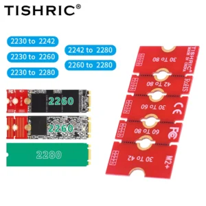 TISHRIC M.2 SSD Extension Adapter M2 Solid-state Drive 2230 2242 2260 to 2280 Extension Bracket Card Riser Transfer Convert