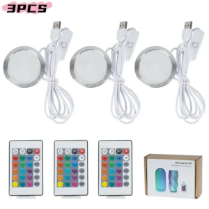 3PCS RGB LED Light Kit for Bambu Lab P1P X1 A1 H2D 3D Printers, USB DIY Lighting Hardware Model Parts for Makerworld