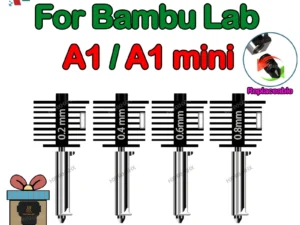 For Bambu Lab A1 mini Hotend Kit with 0.2/0.4/0.6/0.8mm Hardened steel Nozzle For Lab A1 Replace Hotend Kit For Bambu Hotend kit