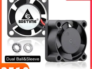 Gdstime 2510 Mini PC Cooler 25x25x10mm 25mm 3D Printer Fan DC 24V 12V 5V 2PIN Dual Ball Axial Cooling Fan High Speed Radiator
